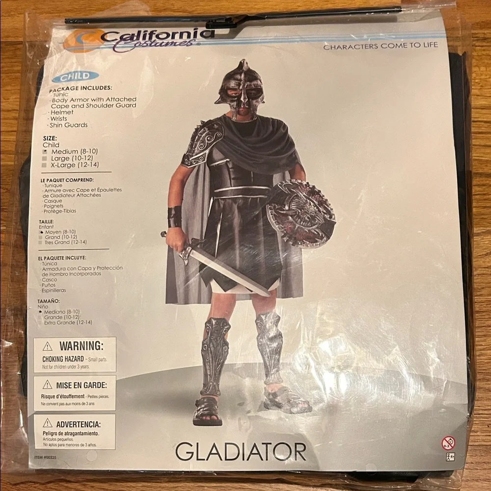 California Costumes Black and Silver Roman Gladiator Kids Costume - Picture 2 of 4